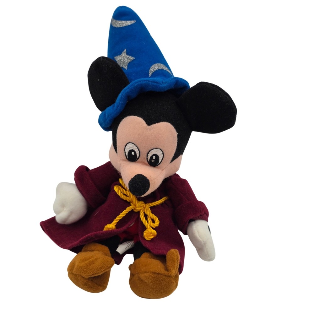 Disney Fantasia Mickey Mouse Sorcerer Apprentice Plush Toy Blue Hat Robe 11" /VV